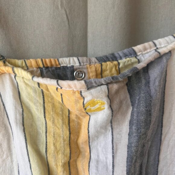 Billabong Womens Striped Tank Tube Top Removable Straps Snap Buttons - Picture 3 of 5